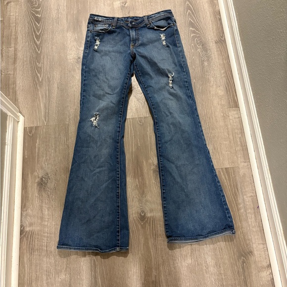 Women's Lux Blue Distressed Jeans size 29: express - Picture 2 of 6